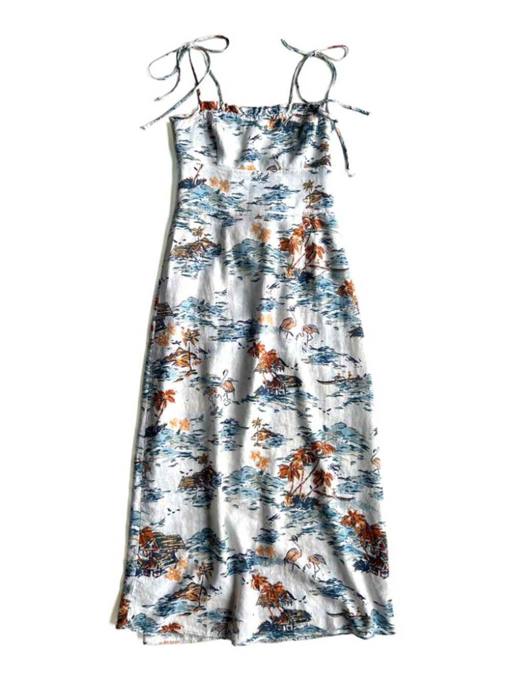 Free People Beach Party Midi Dress Flamingo Paradise Print Size 0 Very Good